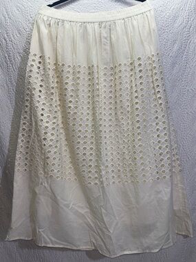 Jennifer & Grace Eyelet A-Line Maxi Skirt NWOT
